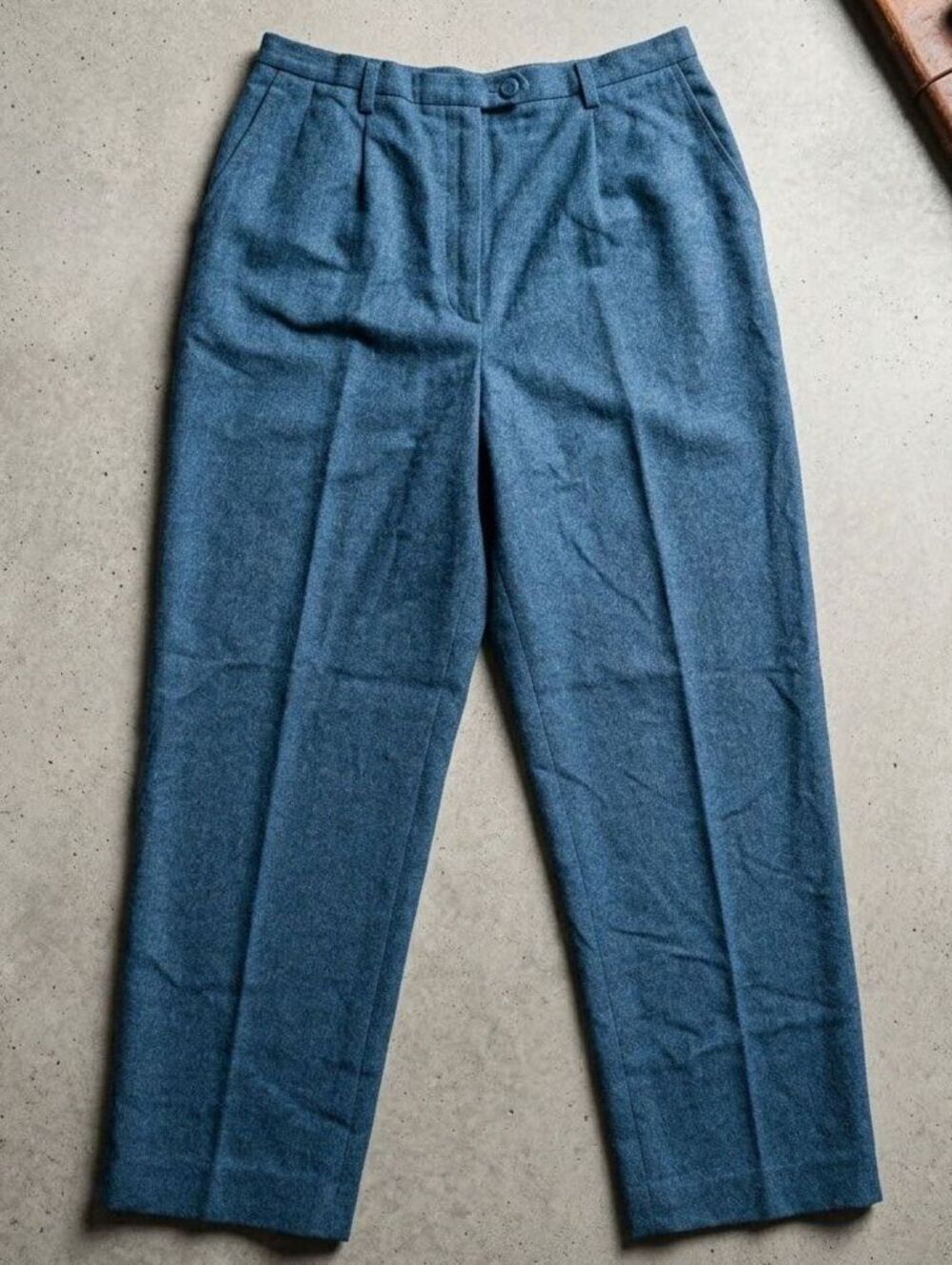 Pendleton 100% Virgin Wool Trousers 14 Blue Eclectic Grandpa Quiet Luxury Pants